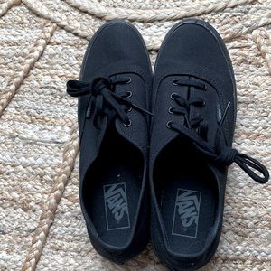 All black platform vans, bought and worn once!